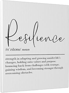 Inspirational Wall Art Canvas 12x16 Inch Framed - Resilience Definition Quote - Motivational Decor for Office, Office Artwork Wall Decor