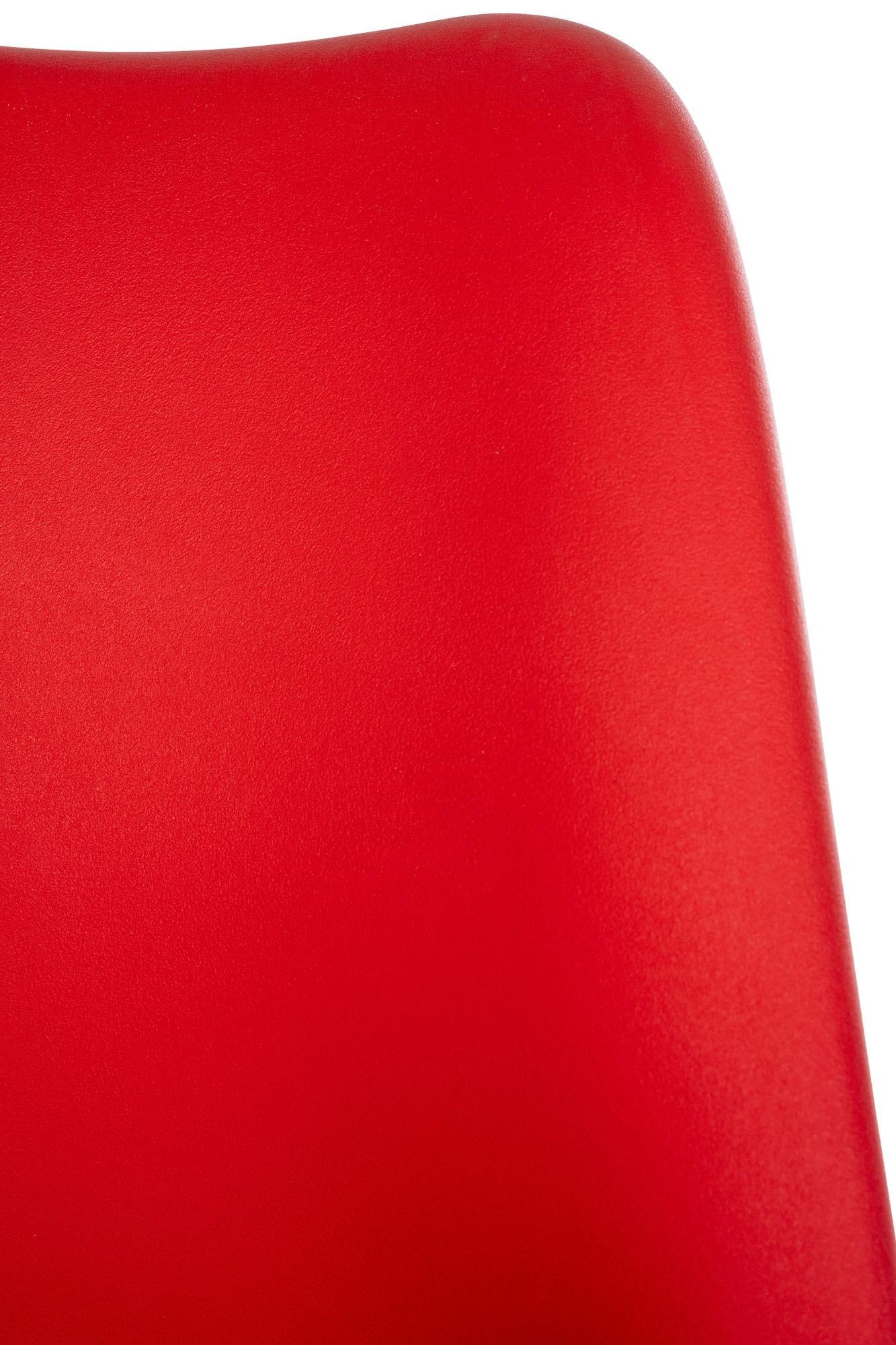CLP Sgabello da lavoro Laflin I Sedile imbottito con rivestimento in similpelle I Su rotelle, regolabile in altezza e girevole, Colore:rosso