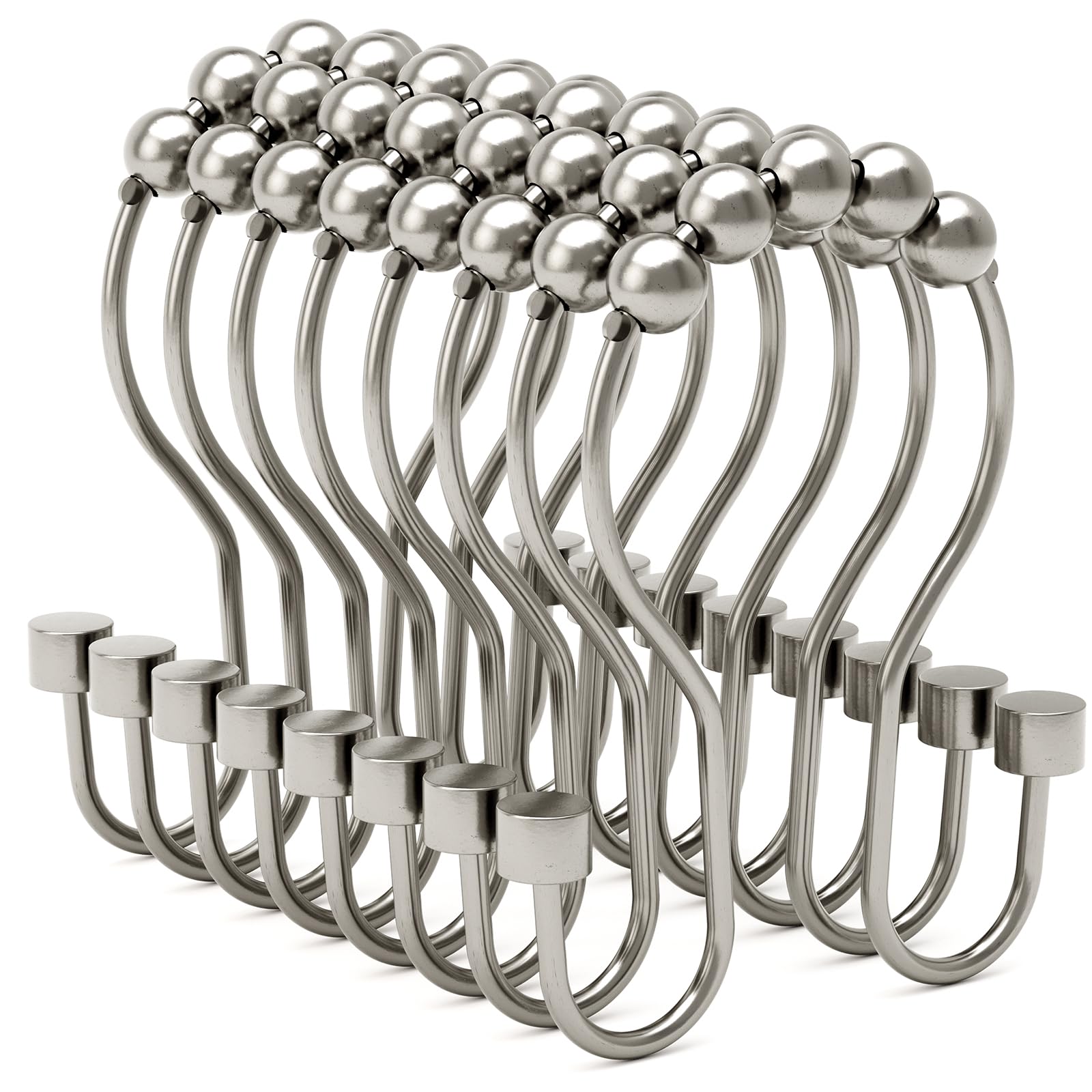 Ganchos de cortina de ducha de doble gancho Bathway para colgar forro y cortina juntos