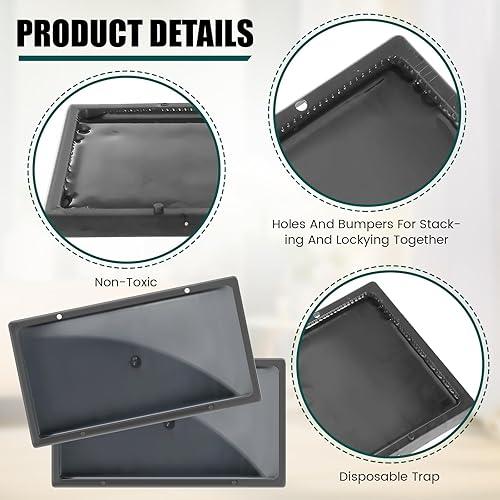 Miniatura 3 de Qualirey 16 trampas de pegamento para clima frío, resistentes a la congelación, resistentes a la congelación, bandeja adhesiva para control de