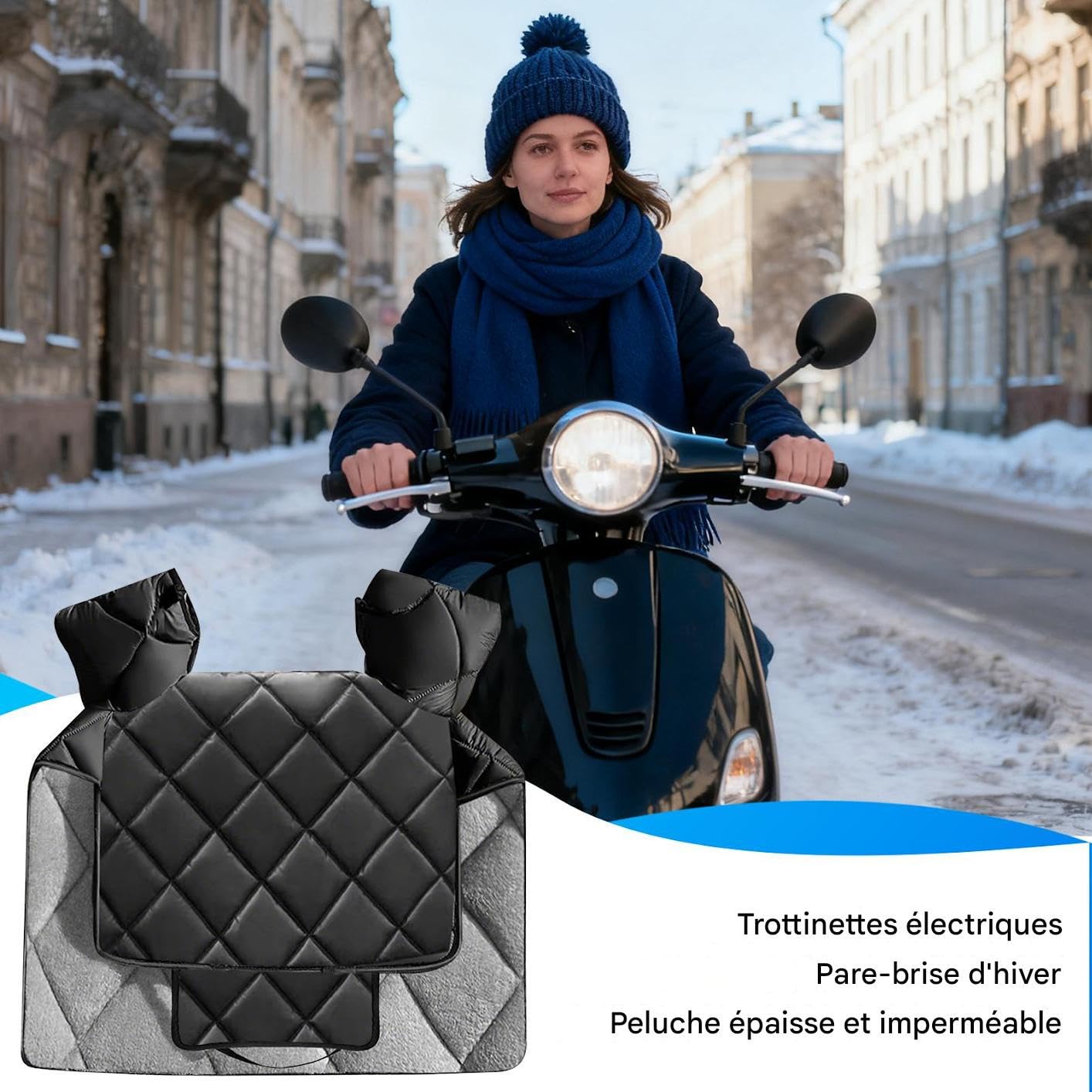 Jambière Anti-Vent pour Scooter Protecteur Confortable en Cuir PU