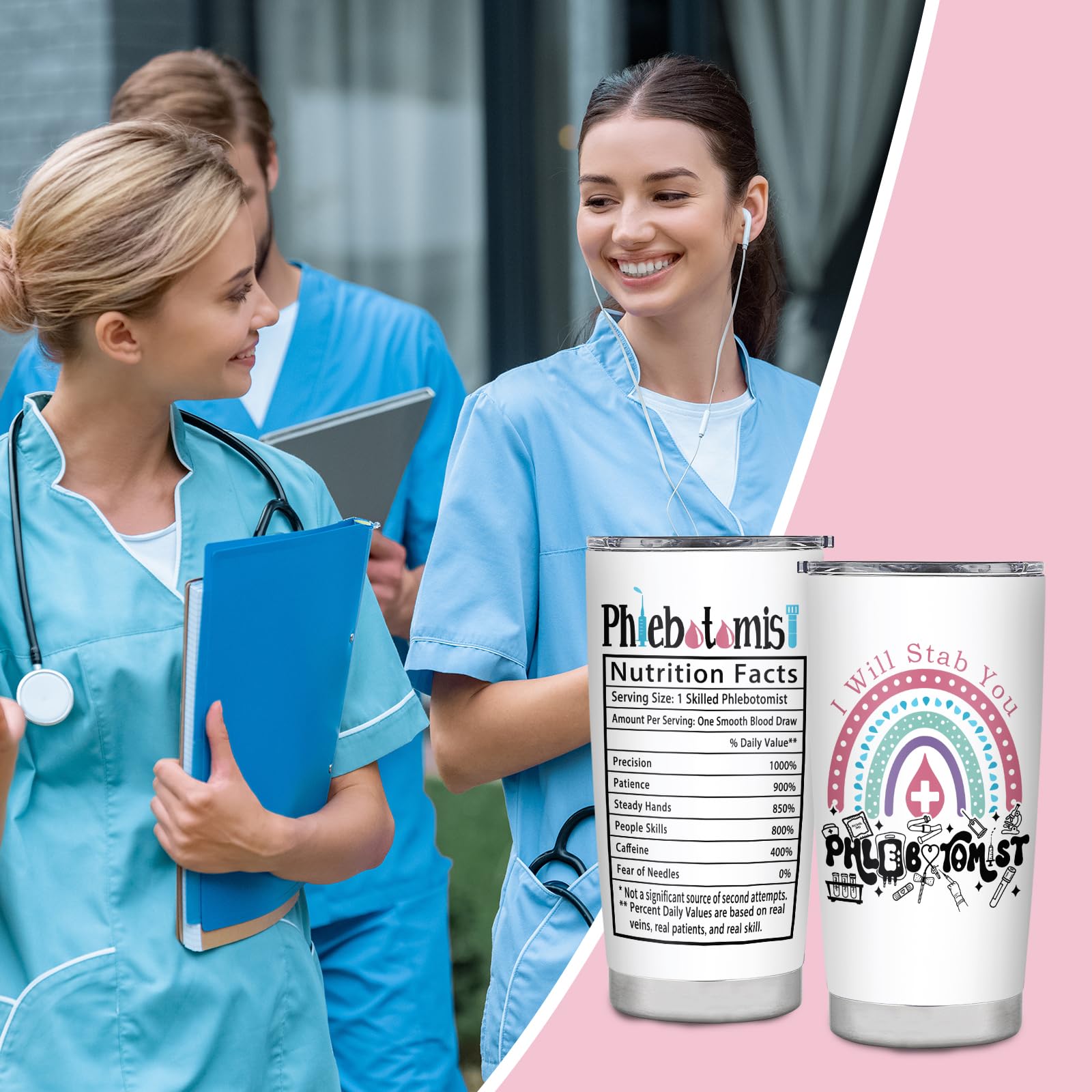 Phlebotomy Gifts for Women,Phlebotomist Graduation Birthday Christmas Gifts,Phlebotomy Week Gift,Travel Coffee Tumbler Mug 20oz