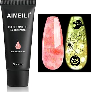 AIMEILI Poly Nail Extension Gel Glow in the Dark Builder Nail Gel Hema Free Poly Nail Enhancement Nail Art Design DIY Salon Nail At Home Gift for Women Nail Gel - 024