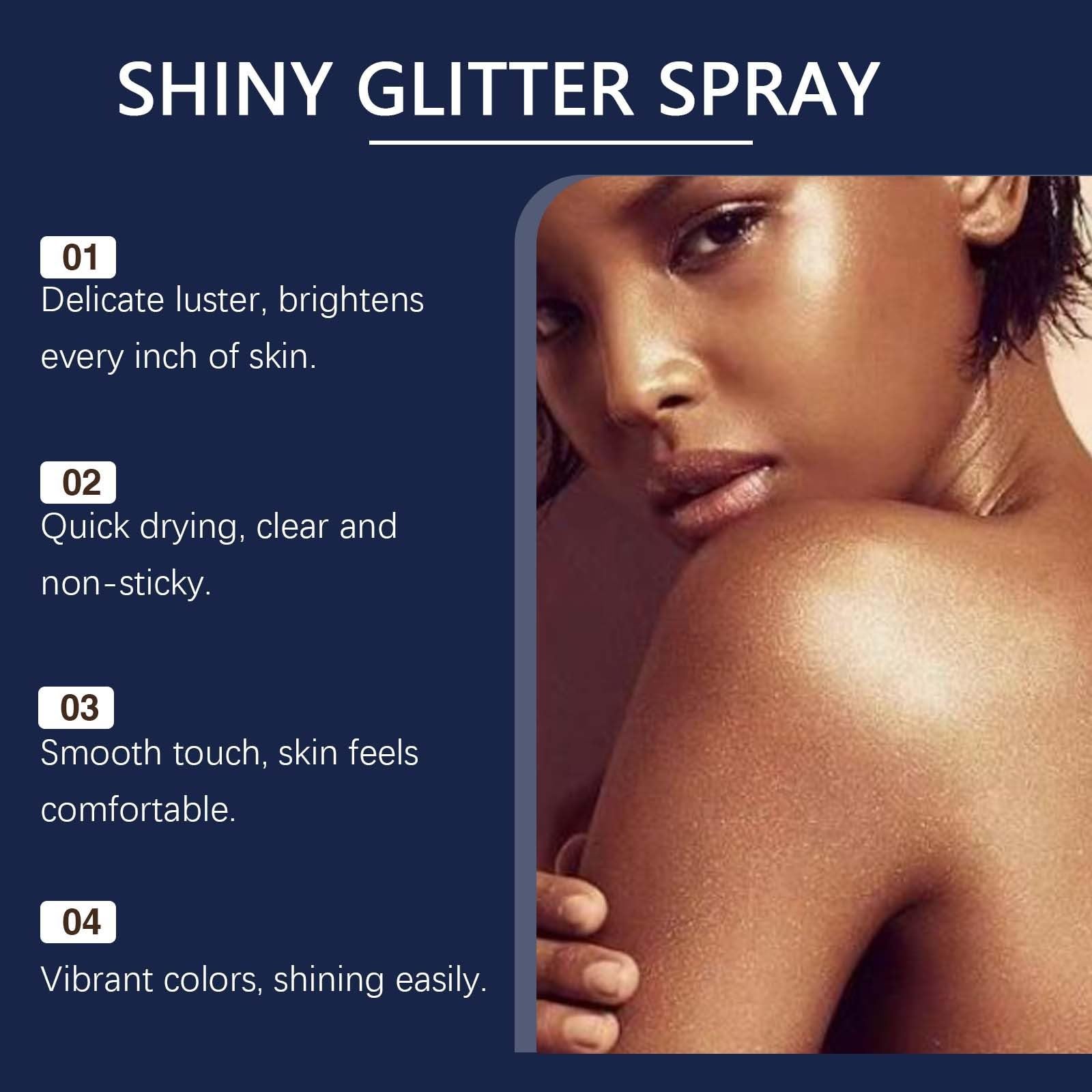Błyszczący spray z brokatem - cekiny do ciała odzież do włosów 100ml | Błyszczący spray do włosów, ciała i odzieży, idealny na festiwale i imprezy, 100 ml