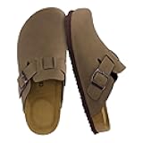 Hana Womens Clogs | Comfortable Vegan Suede Clogs for Women | Slip On Potato Shoes with Cork Footbed & Arch Support | Memory Foam, Wide Widths Available