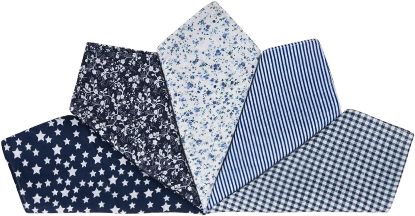 10/5PCs Square Cotton Lattice Handkerchief for Men The New Year Gift for Women Men Ladies Daily Accessories(Color-1)