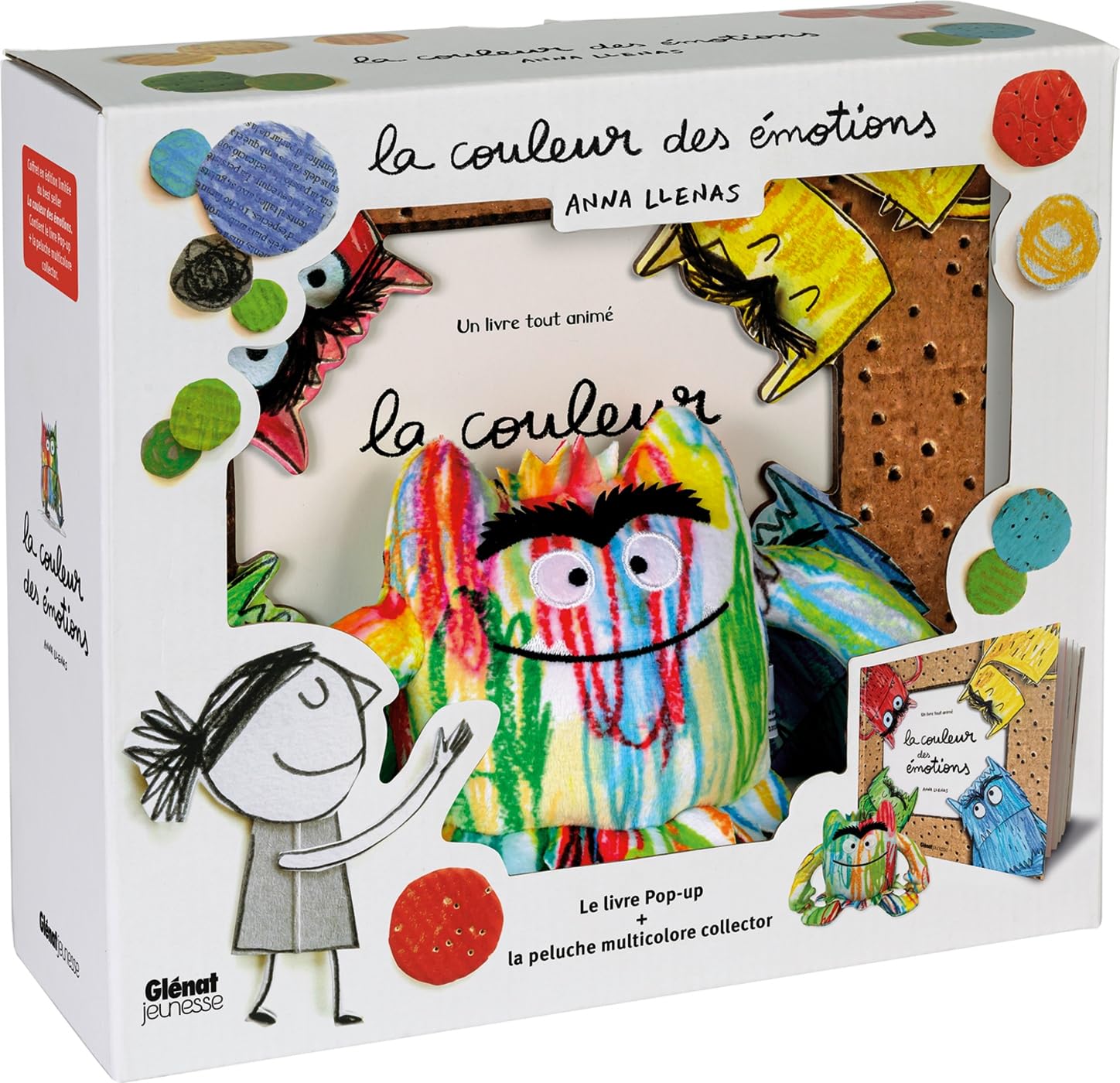 COFFRET Couleurs des émotions. Pop-up et peluche multicolore: Coffret avec une peluche multicolore collector