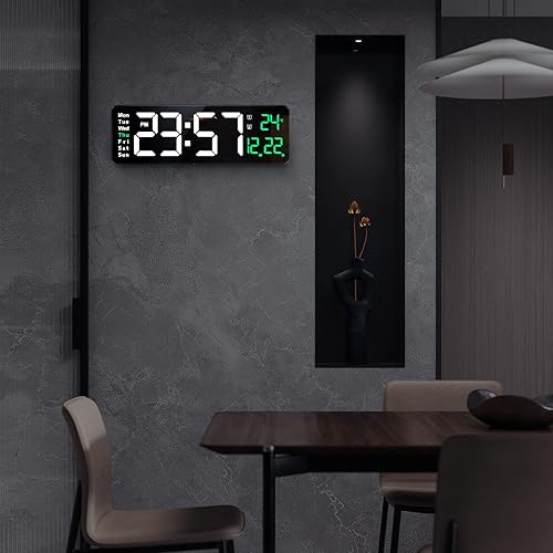 Miniatura 9 de IMIKEYA Reloj de pared digital LED reloj de pared al aire libre Reloj de pared grande reloj de pared dormitorio reloj digital 3D reloj de pared