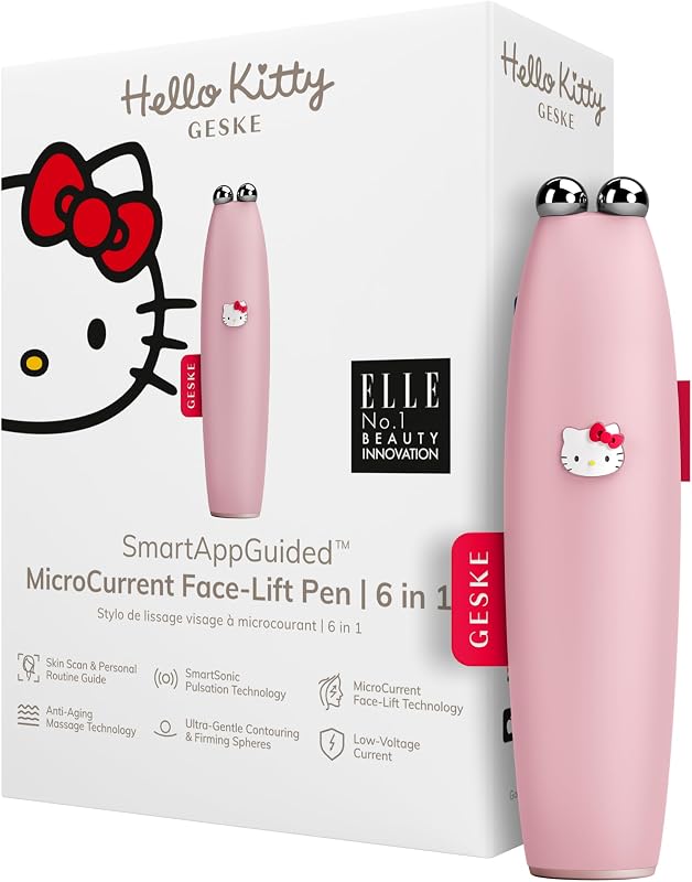 GESKE Hello Kitty 6in1 Microcurrent Arclifting Toll - Ránctalanító Arckezelő Eszköz