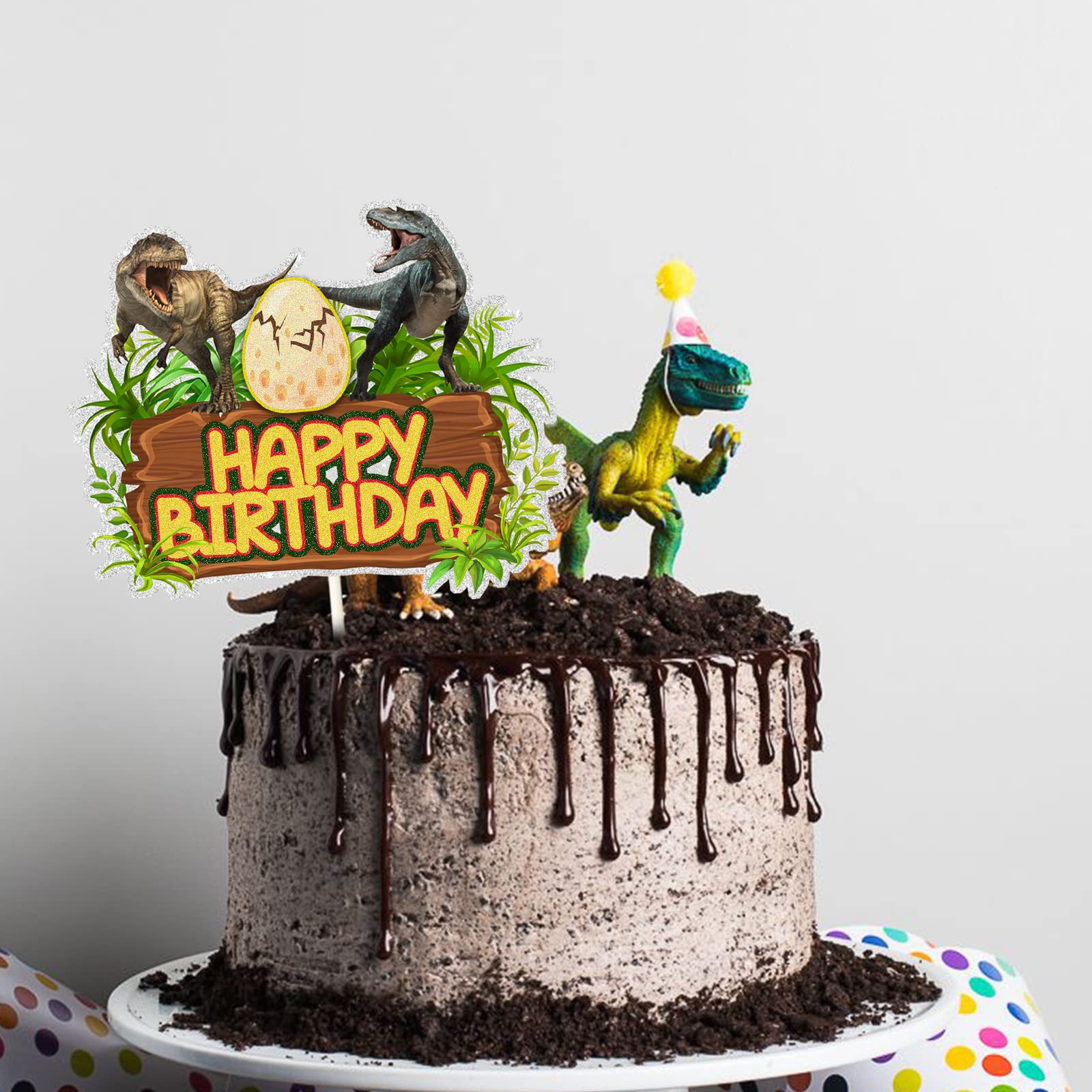 Amazon.co.jp: ChienMin 恐竜 ハッピーバースデー ケーキトッパー