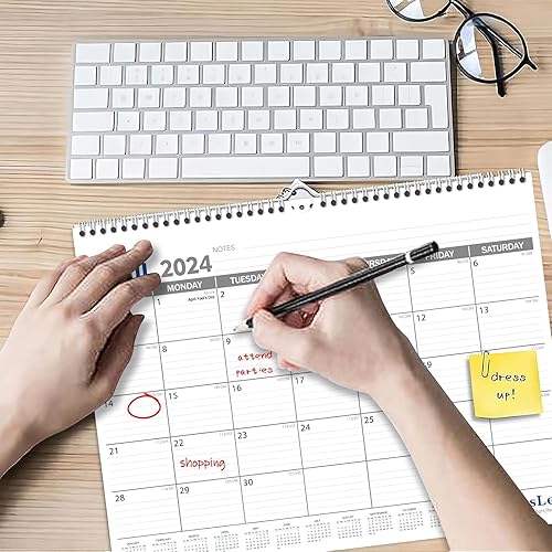 Miniatura 5 de GuassLee Calendario de pared 2024-2025, calendario colgante de 18 meses de enero de 2024 a junio de 2025, 14.5 x 11 pulgadas, con notas para una