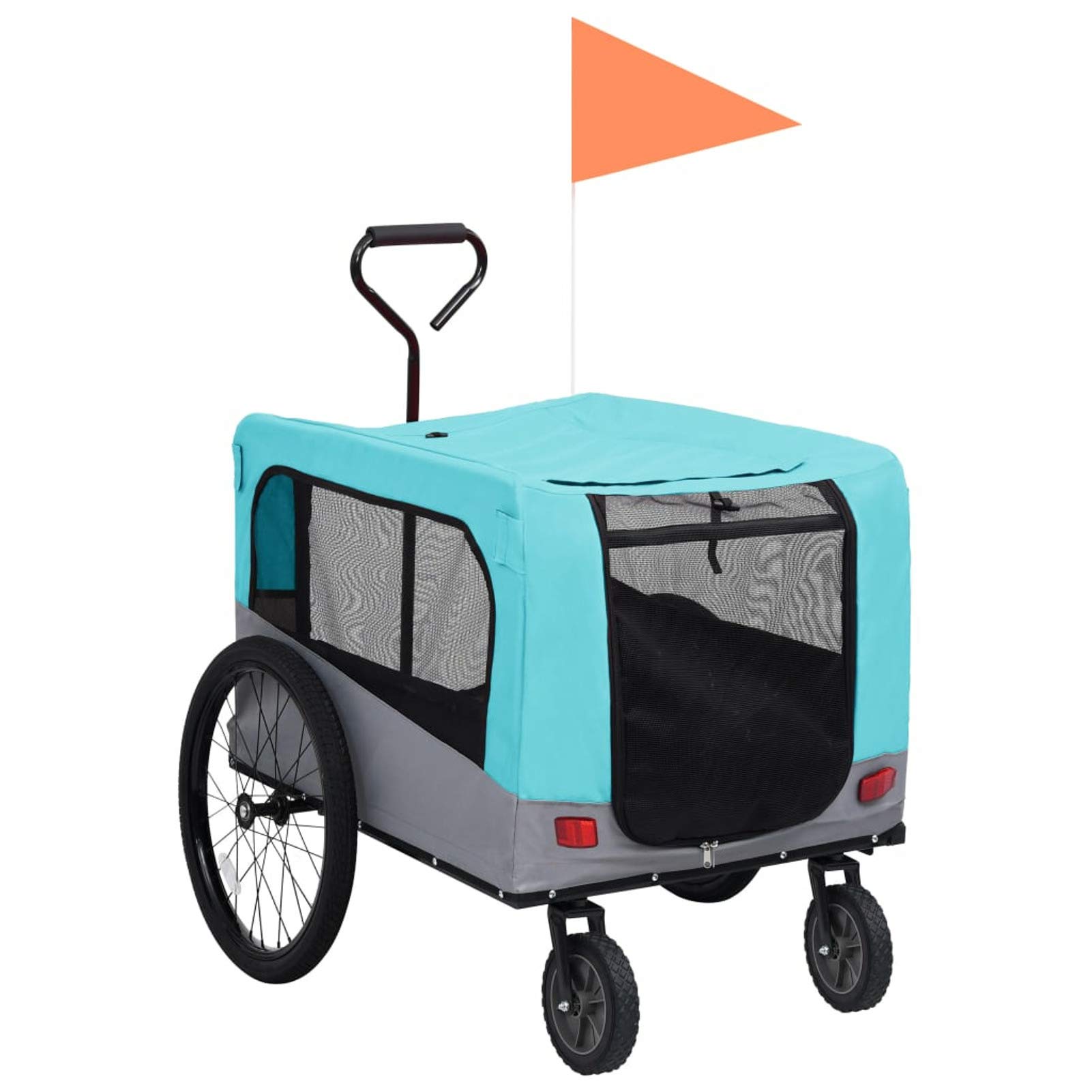 Remolque de bicicleta para mascotas 2 en 1 y cochecito para correr, amarillo y gris