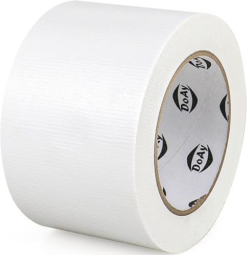 Cinta adhesiva blanca de 3 pulgadas x 30 yardas, resistente, color brillante, impermeable, fácil de rasgar, ideal para bricolaje, reparaciones, uso