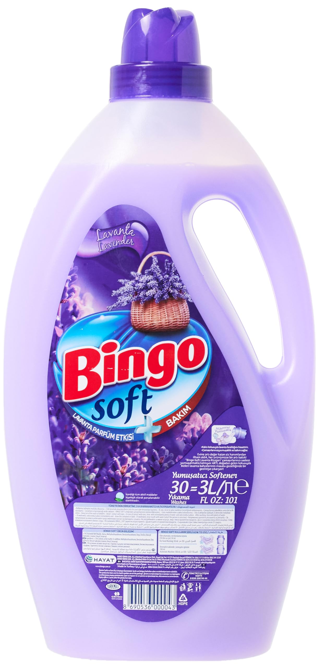 Bingo Çamaşır Yumuşatıcısı Standart Lavanta rüzgarı 3000 ml