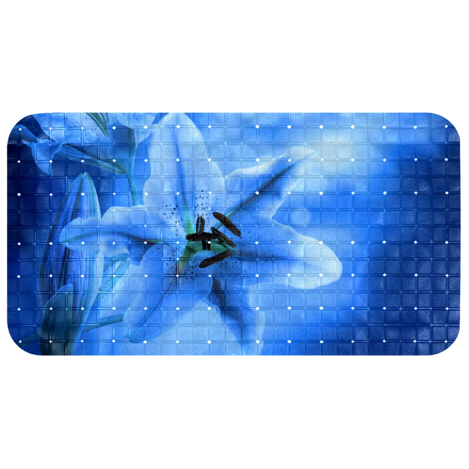 Tapis de bain bébé anti-glisse 60x35 cm motif fleurs pour rassurer les parents