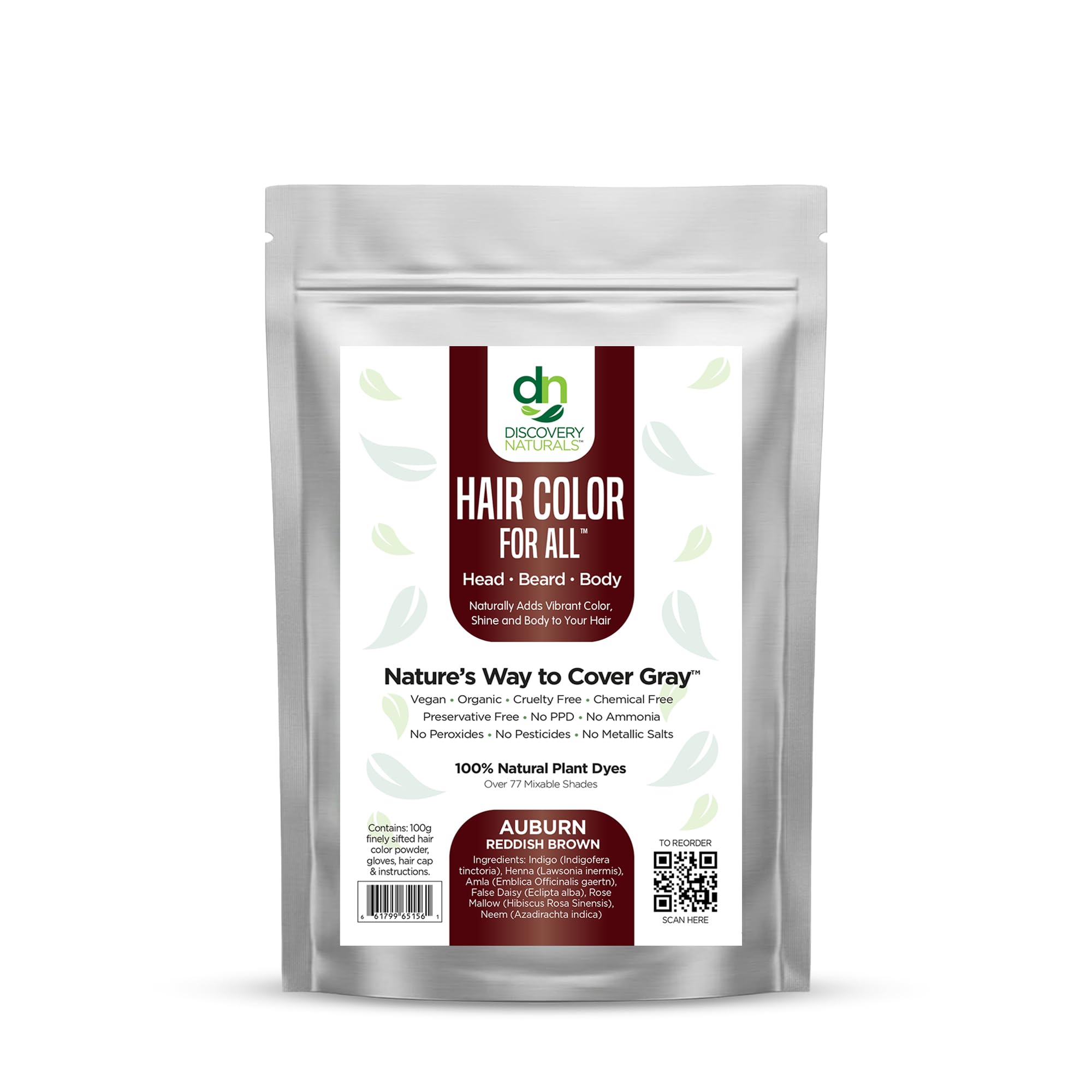 Amazon.com : Auburn Reddish Brown Henna Hair Color For All Kit
