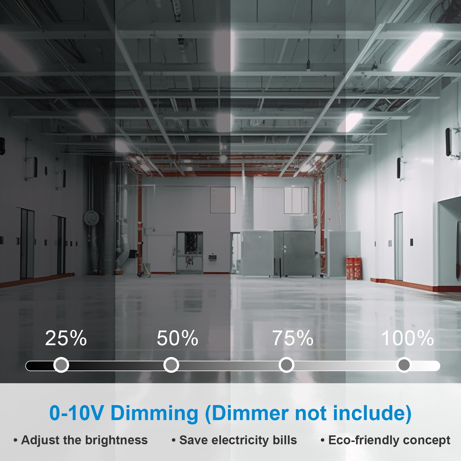 4FT 1000-Watt Equivalent LED Linear High Bay Shop Lights with Motion Sensor 300W 40500LM 135LM W 5000K High — view 9