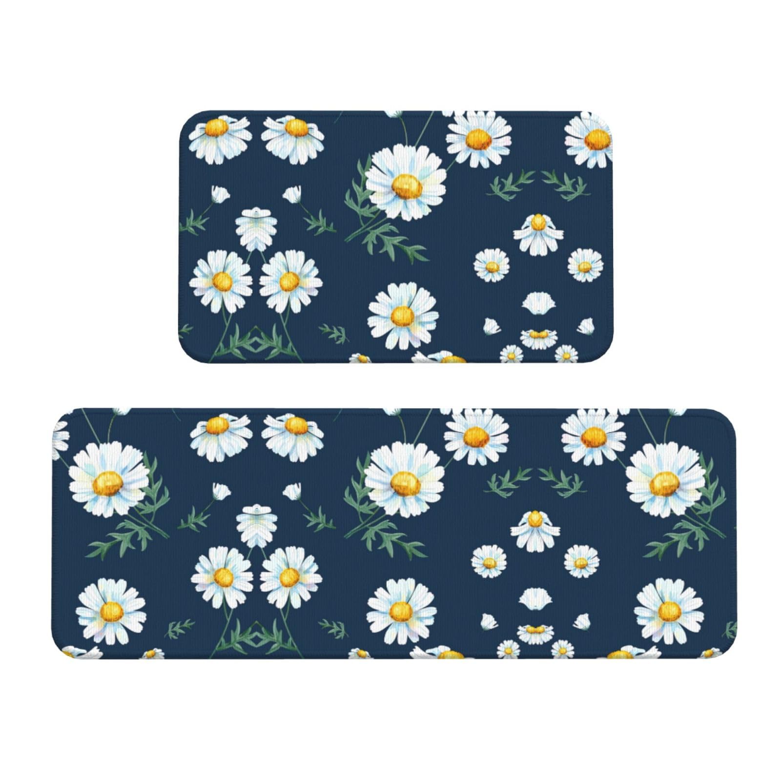 Tapis de sol antidérapant avec motif marguerites, barrière maximale contre les glissades