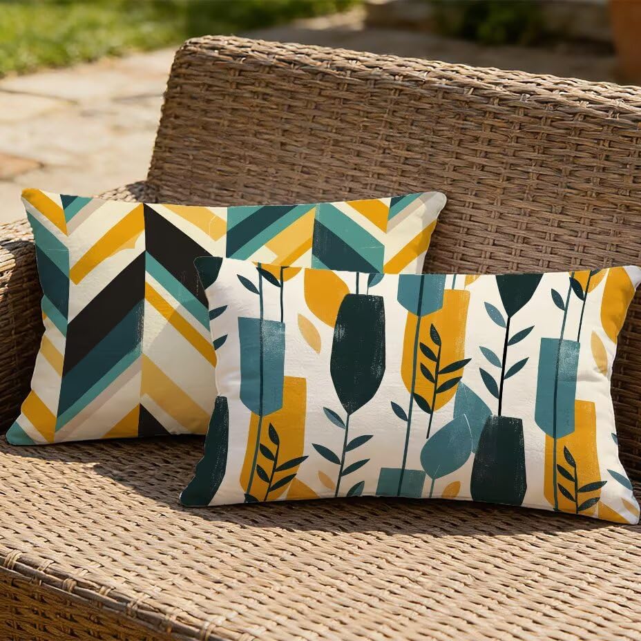 Housse de coussin aspect lin de haute qualité 60x80 cm imperméable - 2