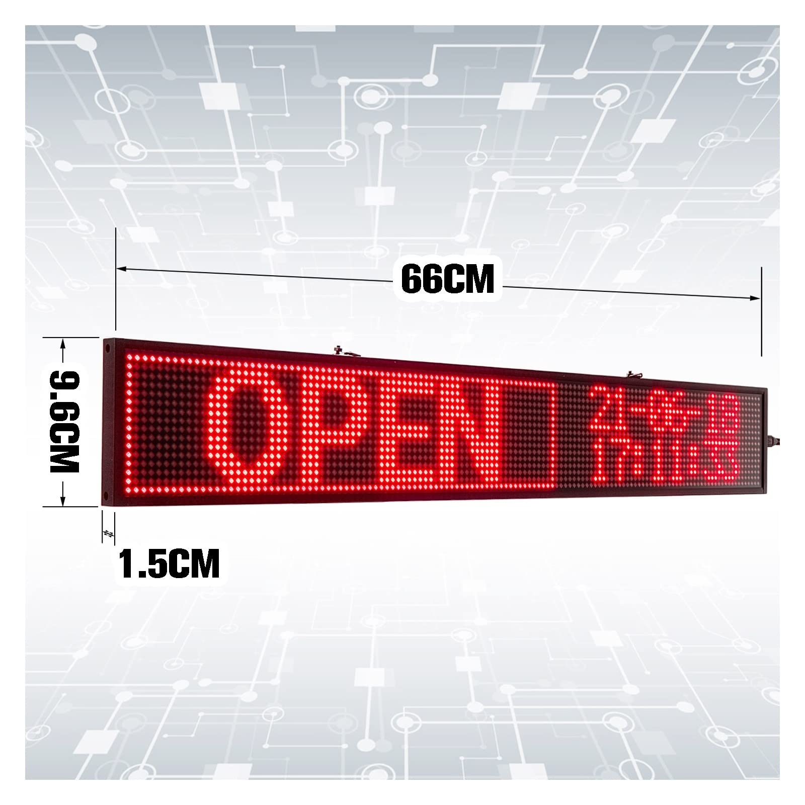 Panel LED 26inch P5 SMD LED Sign Red Scroll Publicidad Mensaje LED Display Board para Coche, Bar, Hotel, camión