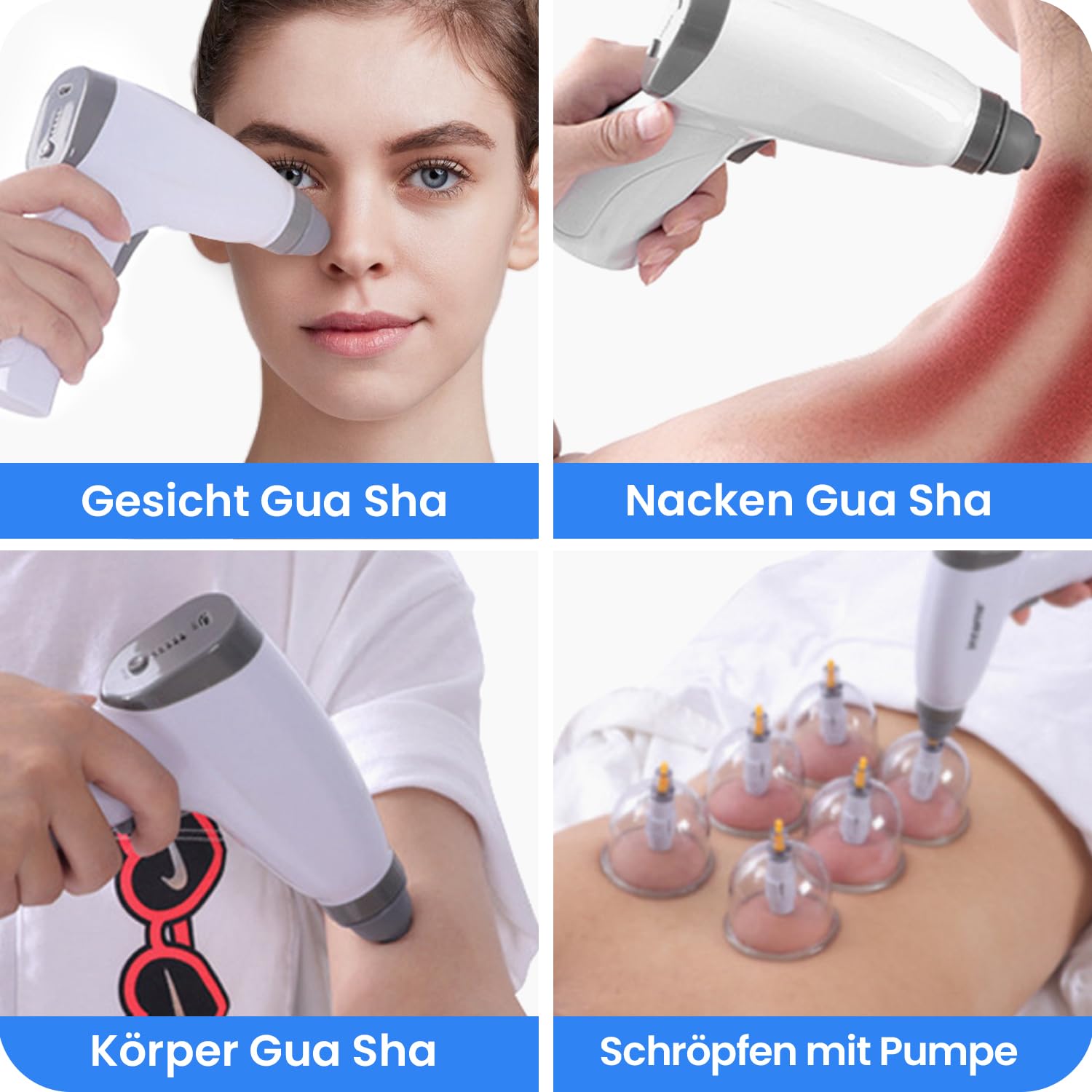 12-teiliges elektrisches Schröpf-Set, Cellulite-Schröpftherapie-Massagegerät, wiederaufladbares Vakuum-Schröpfen, einstellbares Saugset, Gua Sha und Schröpfgerät, Schmerzlinderung für den Rücken