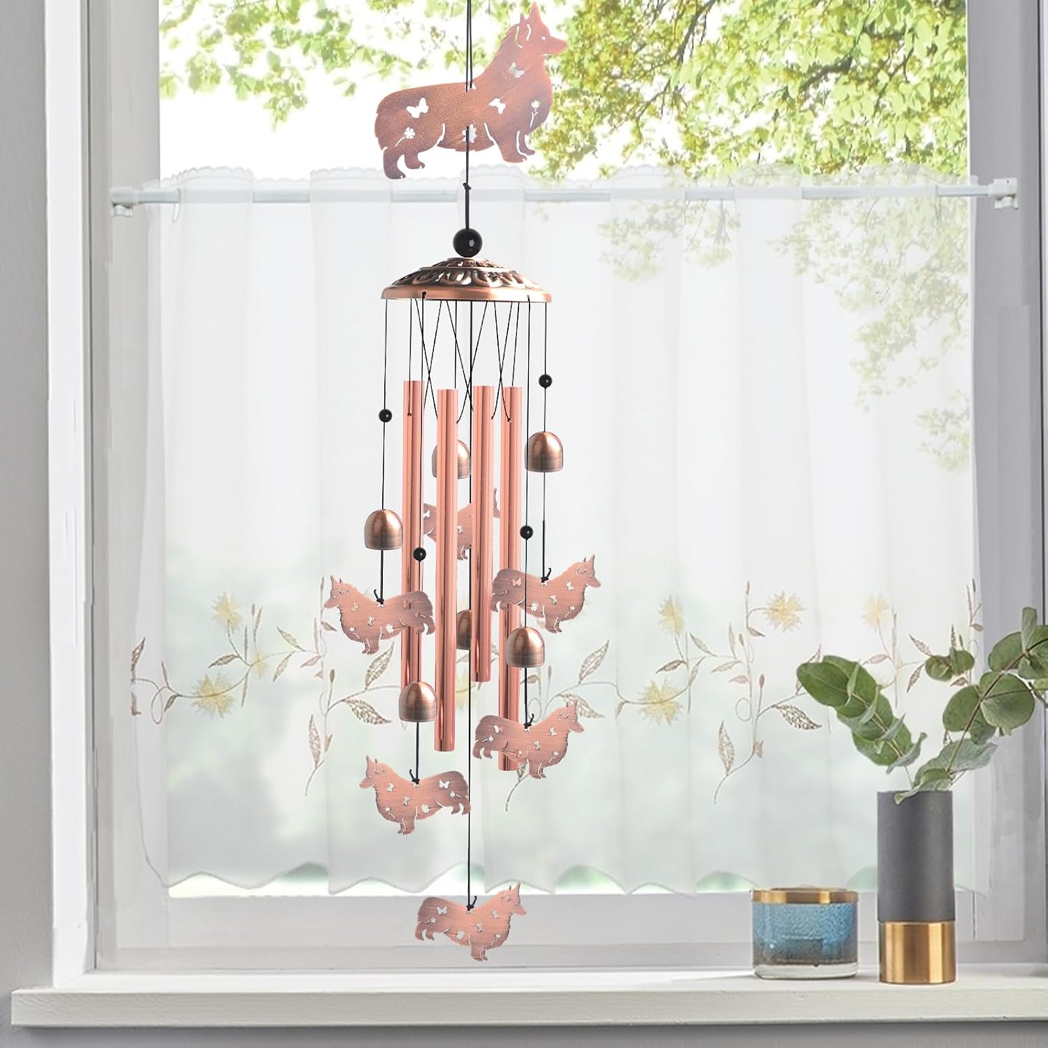 Dachshund Wind Chimes - Christmas Decorations,Garden Gifts for Women,Patio & Nursery, Memorial Day Gifts for Mom/Wife/Daughter, Whimsical Yard Decorations with Soothing Tones