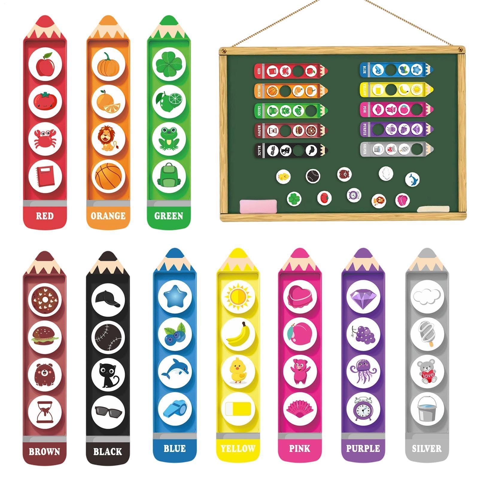 Magnet Color Sorting | 10 Piece Educational Learning Refrigerator Game | Color Sorting Magnets for Kids,for School Home Stocking Stuffers Classroom Girls Boys Kids Whiteboard