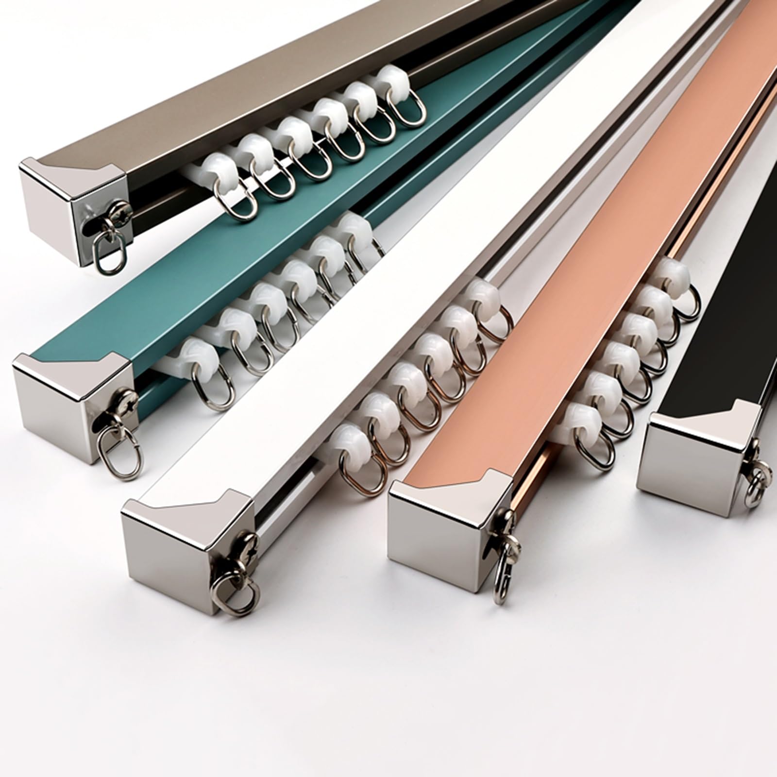 Ensemble de rails en aluminium – Fixation au plafond/mur Idéal pour l'intimité dans les espaces ouverts Solution de décoration d'intérieur Installation facile – Finition blanche