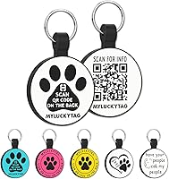 Vista 8 de MYLUCKYTAG Identificación de mascota con código QR de silicona grabada silenciosa Collar personalizado para perros y gatos Perfil en línea