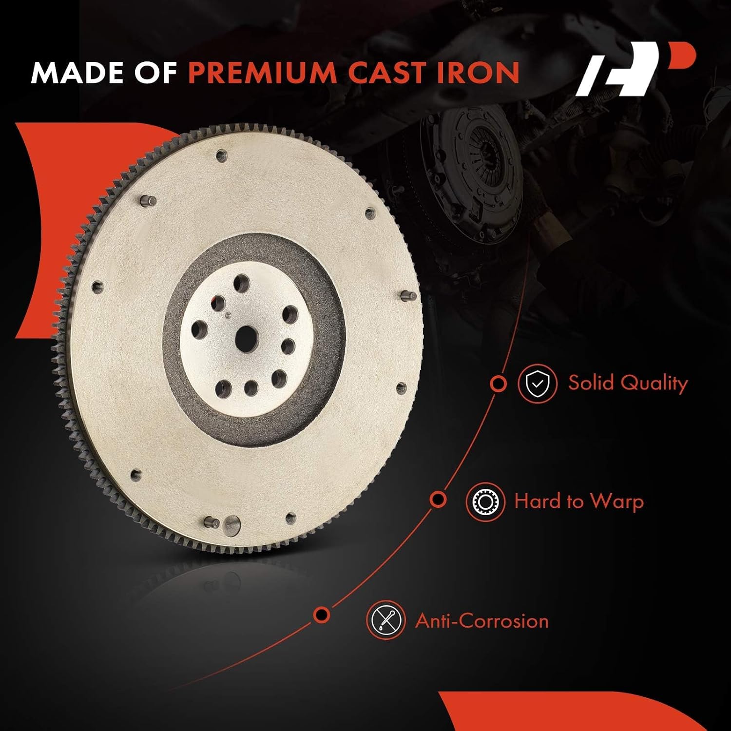 A-Premium Clutch Flywheel, Compatible with Smart | for Fortwo 2008-2015 1.0L, Manual Transmission, 5 Bolt Holes, 121 Teeth, Replace# A1320300005
