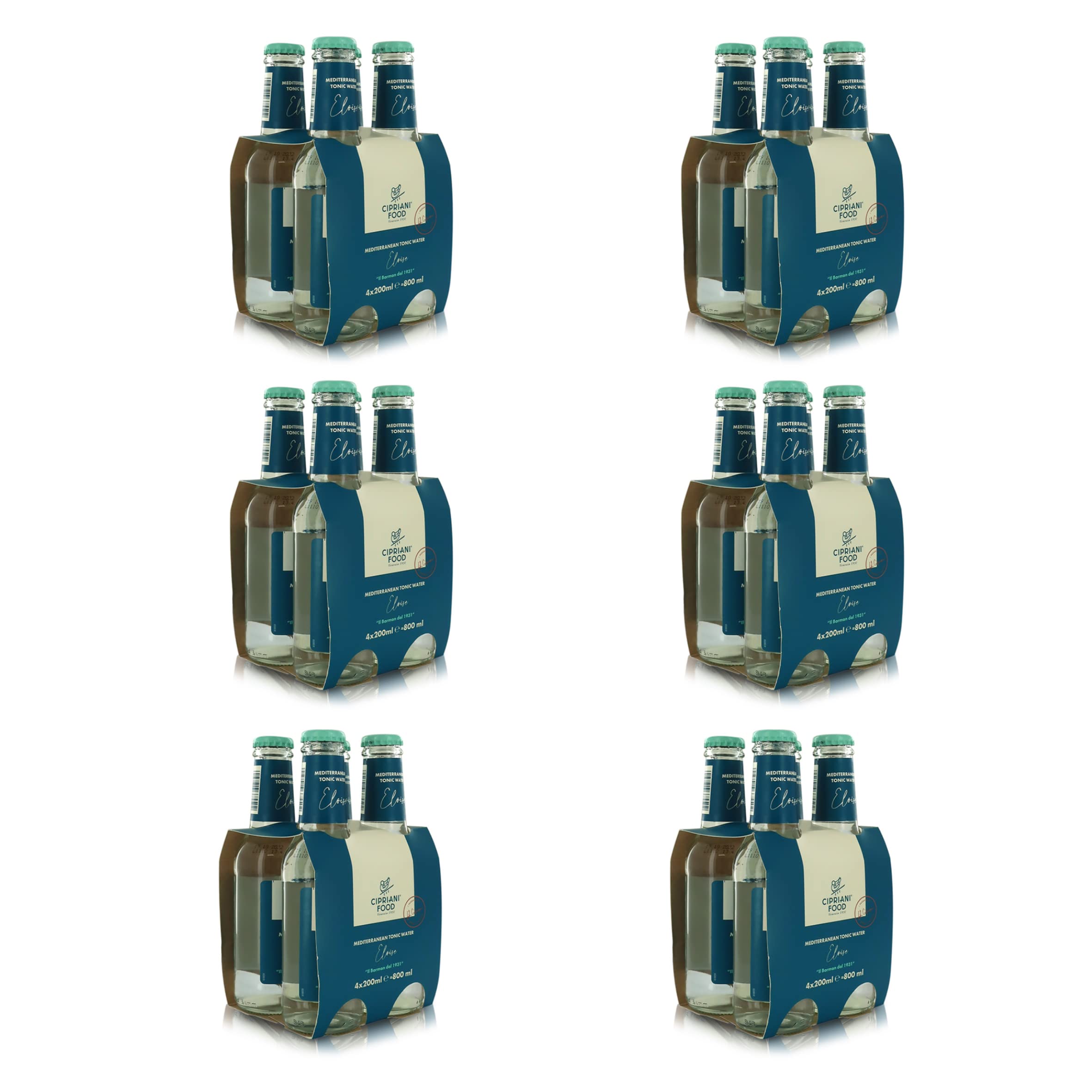 Cipriani Mediterranean Tonic Water ''Eloise'', Italienisches Citrus Tonic Water, Prickelndes Getränk mit Mediterranem Geschmack für Mixologie und Cocktailzubereitung, 24 x 200 Ml