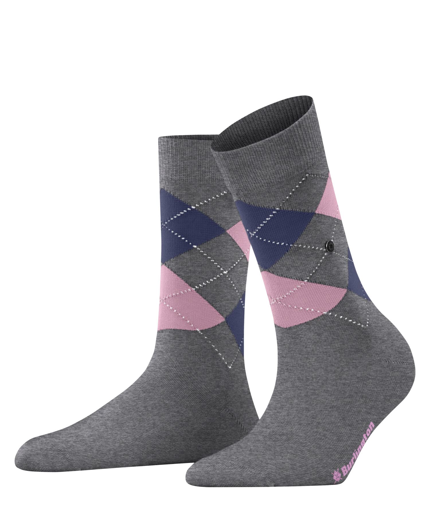 Burlington Women's Covent Garden W So Cotton Patterned 1 Pair Socks, Grey Concrete Melange 3615, 3.5-7