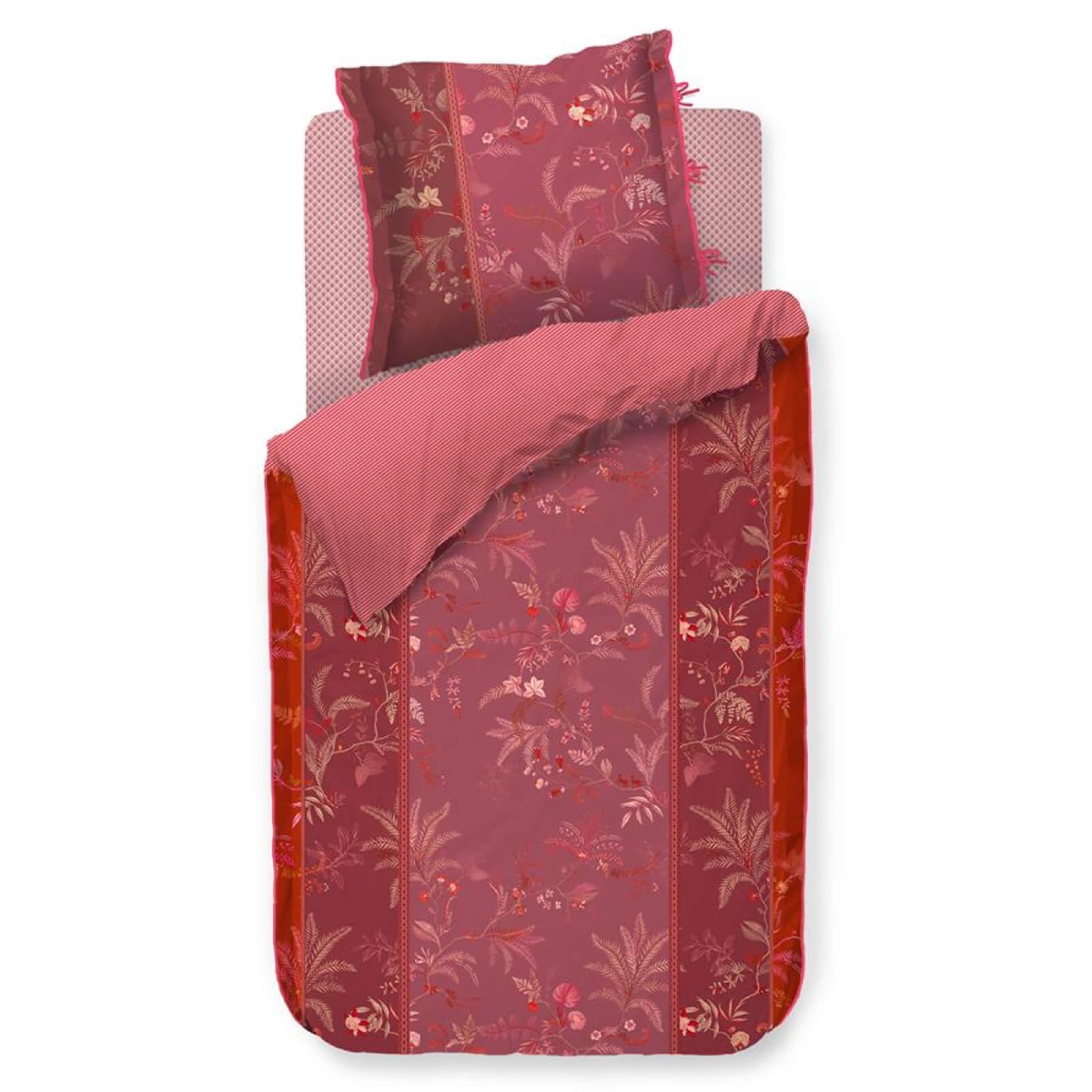 Pip Studio Bettwäsche Isola Pink Beige Perkal Pflanzen Farne Palmen Blumen Blüten Figuren Pferd, Größe:135 cm x 200 cm