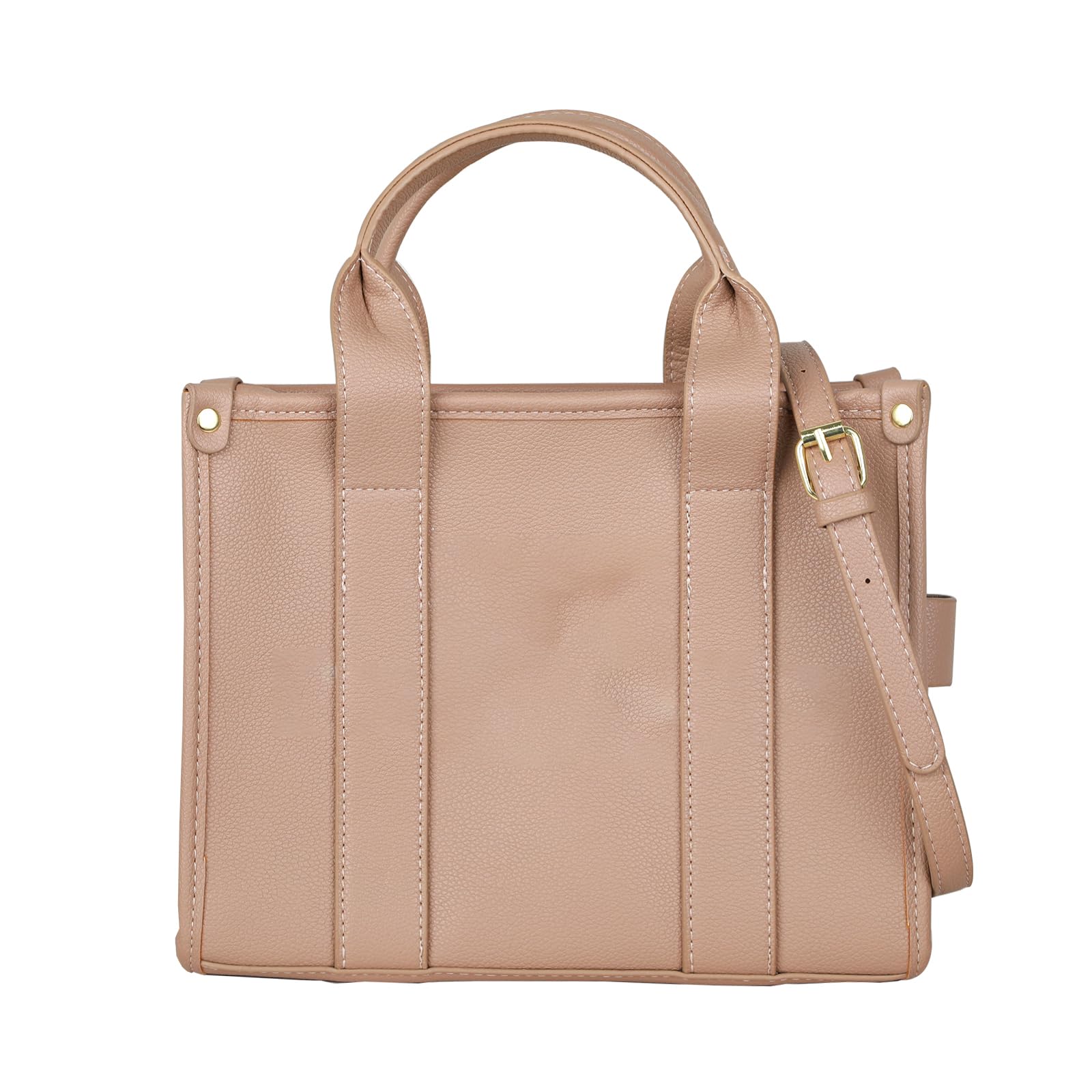Tote Bag for Women, Trendy Leather Tote Bag Small Personalized Top Handle Crossbody Handbags for Work Travel, A-khaki, Small