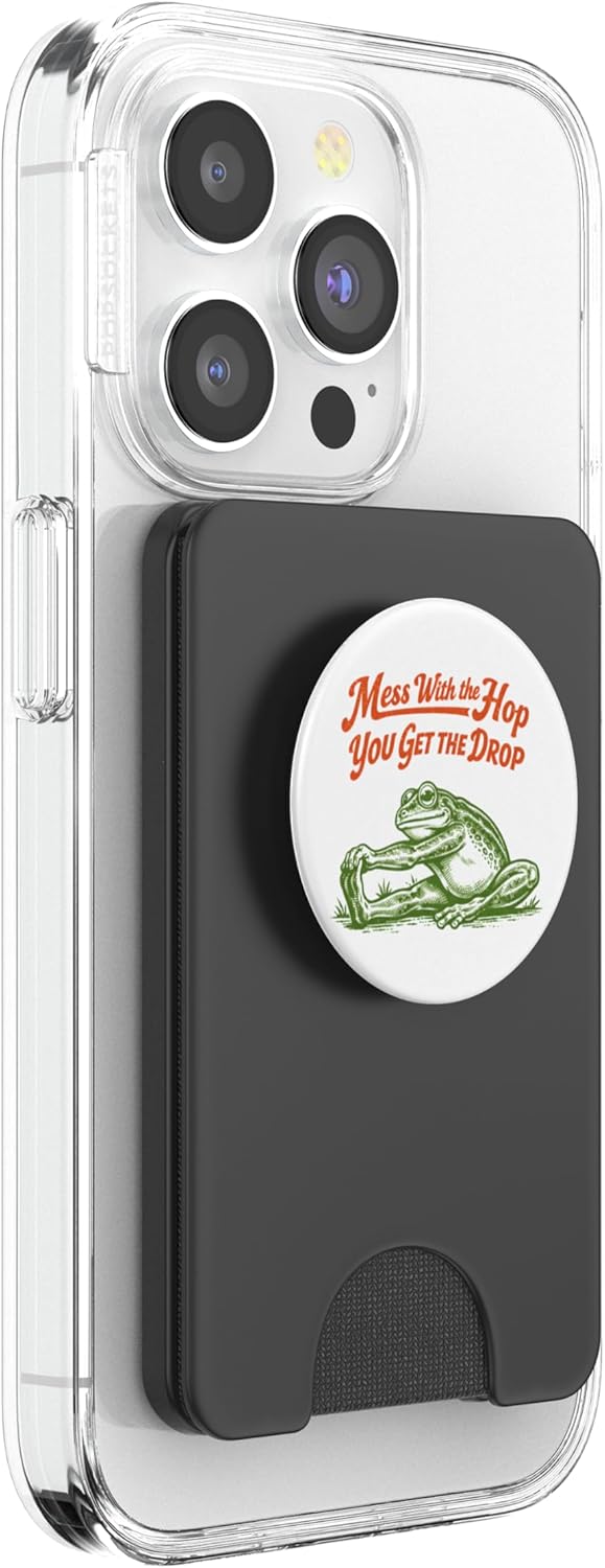 Retro Sarcastic Frog Stretching Funny Drama Queen Women PopSockets PopWallet for MagSafe