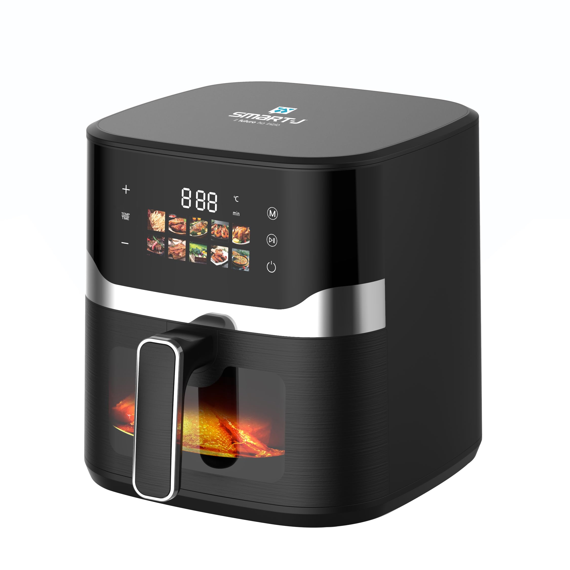 Friggitrice ad Aria 8L 2200W con Doppia Resistenza Superiore e Inferiore, Air Fryer Digitale con Display a Colori, 10 Programmi di Cottura, Finestra di Controllo e Temperatura 80-200°C