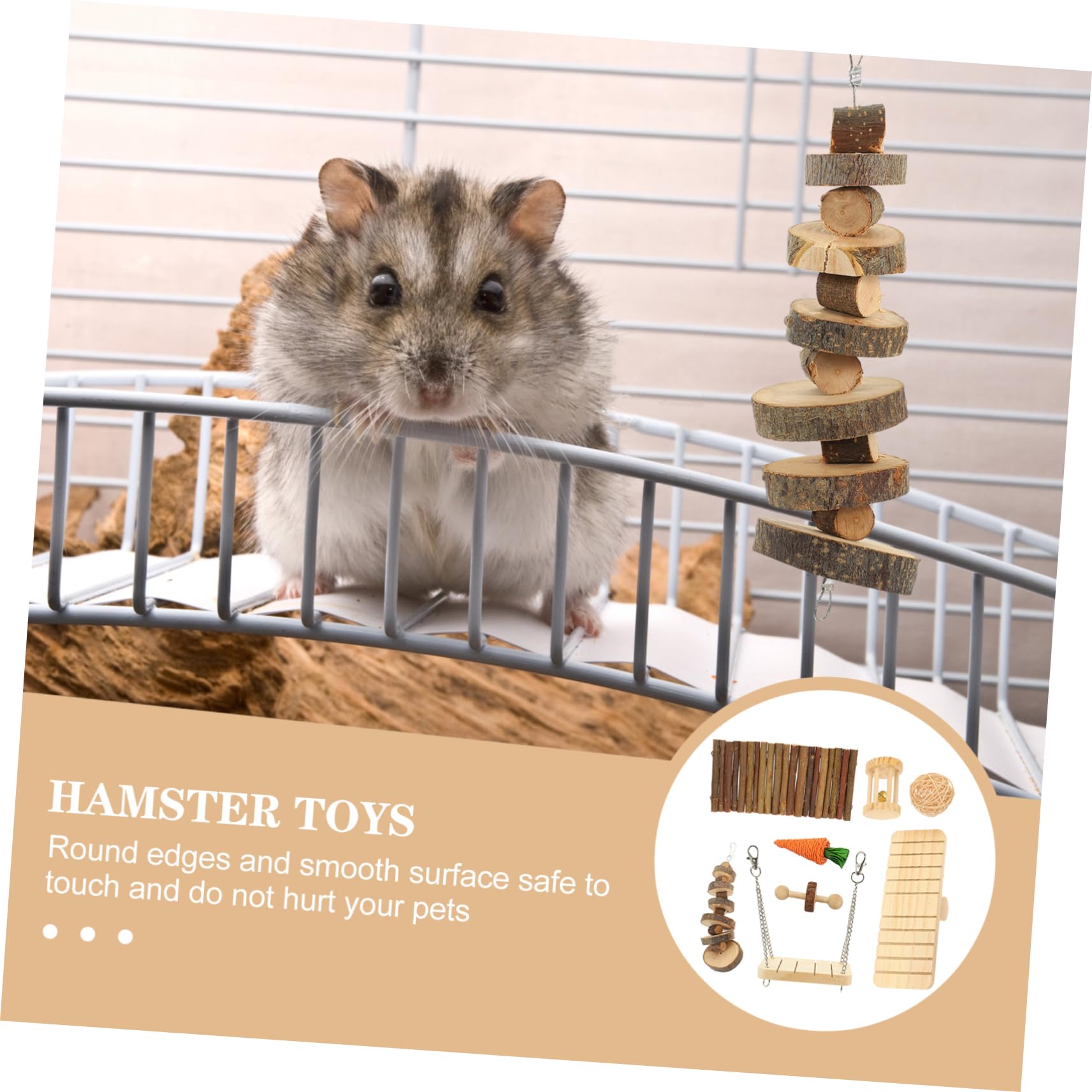 Jouets à Mâcher pour Petits Animaux pour Hamsters Gerbilles Jouets de Dentition Sécurisés pour Rongeurs