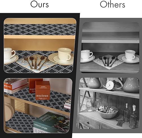 Miniatura 7 de Cooyes Revestimiento para estantes  Revestimientos antideslizantes para armarios de cocina  Revestimiento impermeable con patrón moderno  Tapete