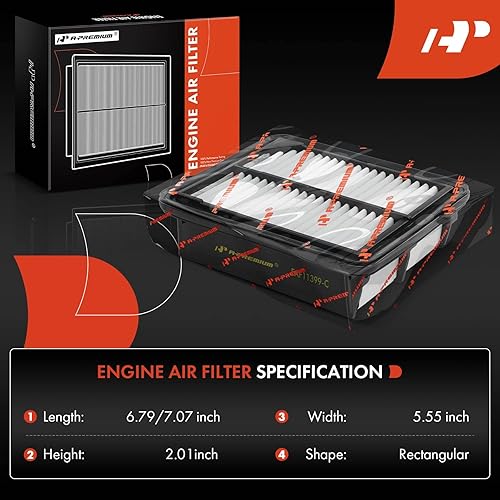 Miniatura 2 de A-Premium Filtro de aire de motor de 2 piezas compatible con el modelo Honda - Accord 2014-2015 2017-2023 (solo híbrido), CR-V 2020-2022 (solo