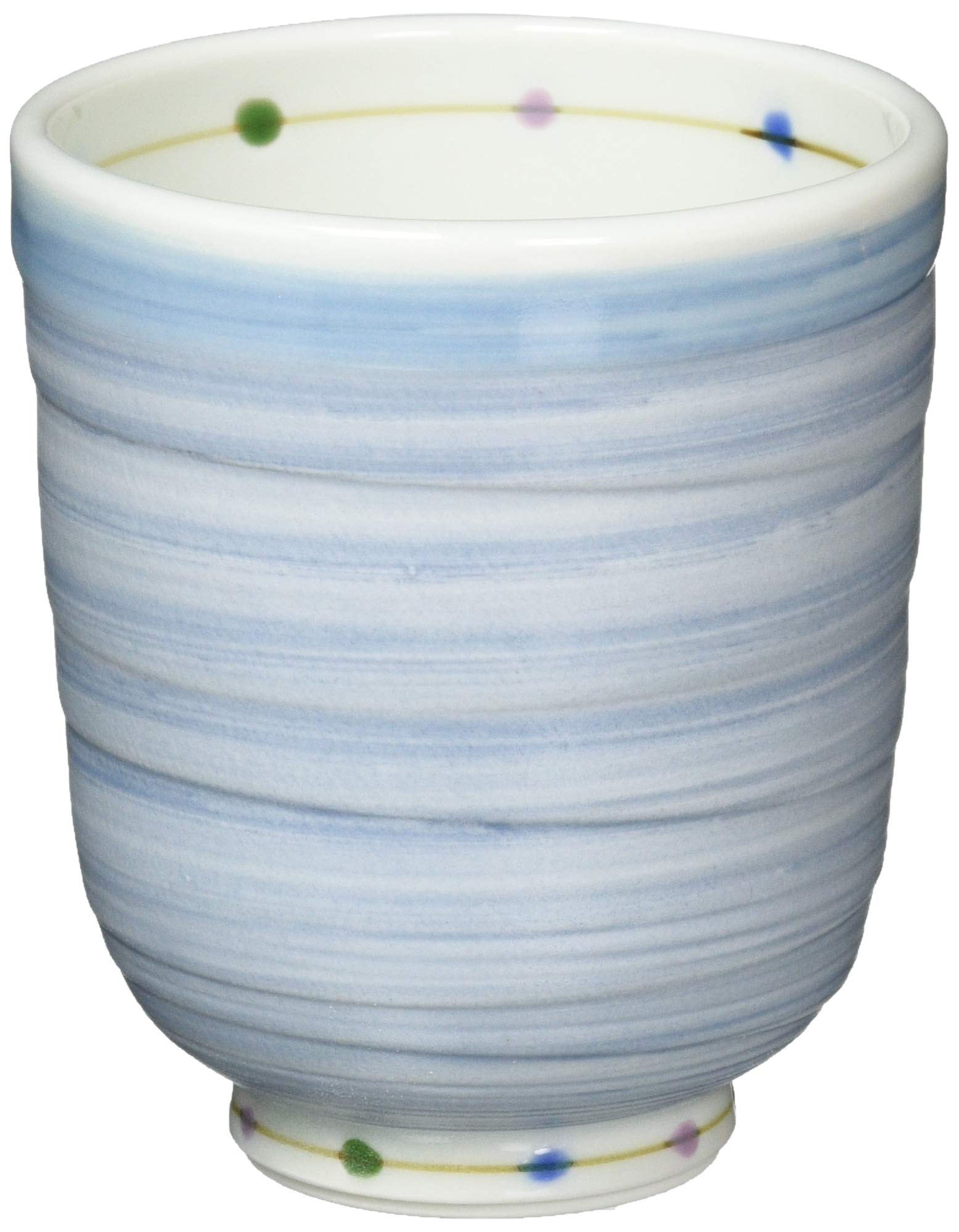 Hasami Ware Lightweight Tea Cup (Large), Color Dot Pattern, Blue, Microwave, Dishwasher Safe, Made in Japan 14779 : Home & Kitchen