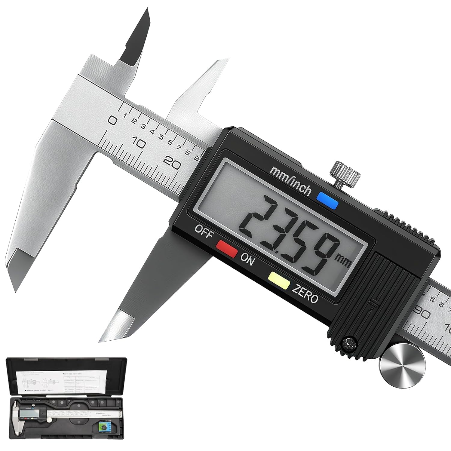 Digital Vernier Caliper 150mm Stainless Steel Electronic Measuring Tool with LCD Display for Inside, Outside & Depth Measurement-picture-24