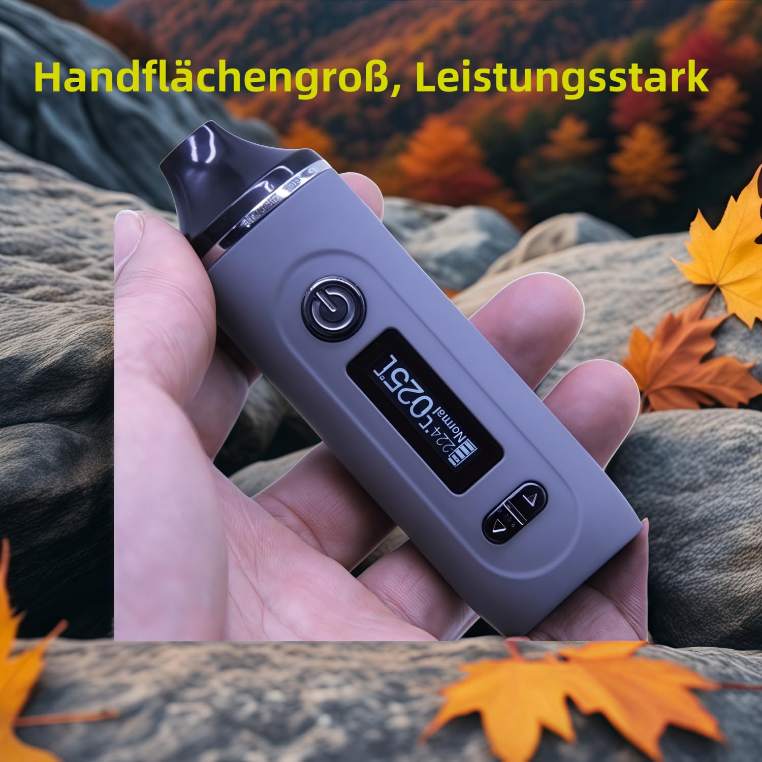 Gemini Vaporizer Cannabis Verdampfer mit präziser Temperaturregelung，Schnell aufheizender Kräuterver dampfer，2200mAh Super-Akku，0,91-Zoll-OLED-Display，Tragbares dry herb vaporizer (Leerzeichen grau)