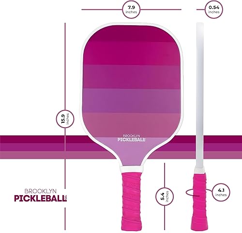 Miniatura 6 de Brooklyn Pickleball Co. - Paleta de pickleball de fibra de carbono prémium, aprobada por USAPA, núcleo de panal, agarre acolchado, elegante paleta