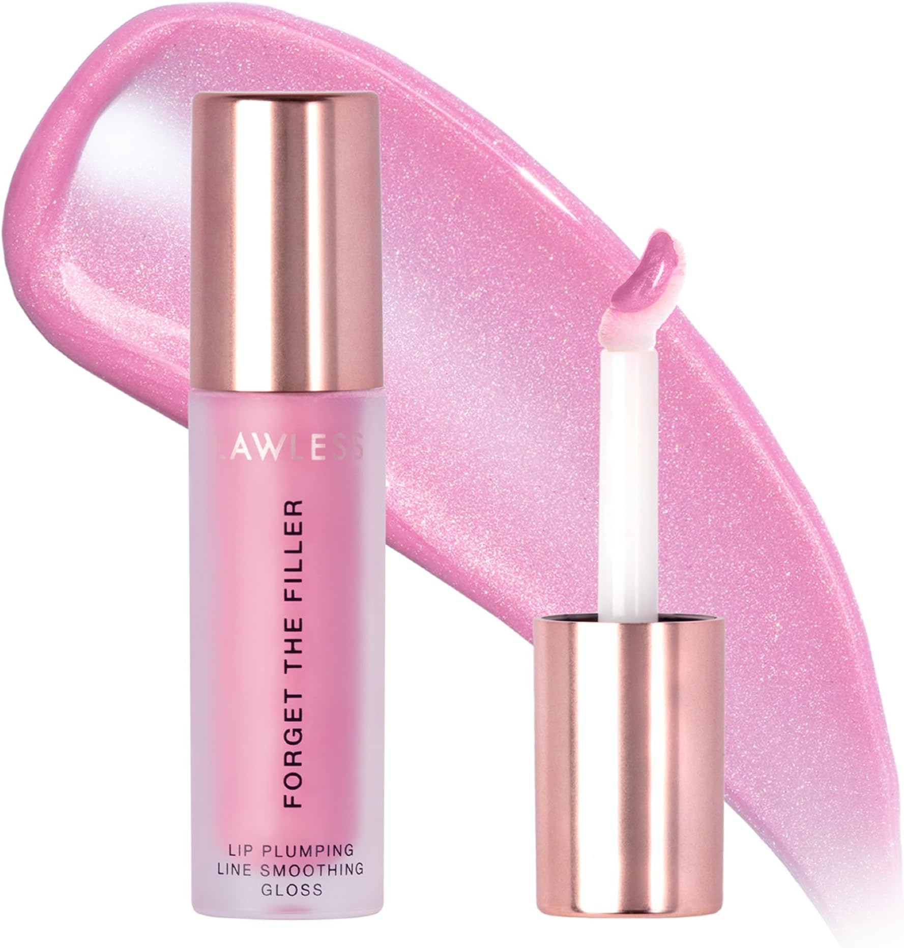 Forget The Filler Lip Plumper Line Smoothing Gloss - Daisy Pink - Sheer, Creamy Baby Pink