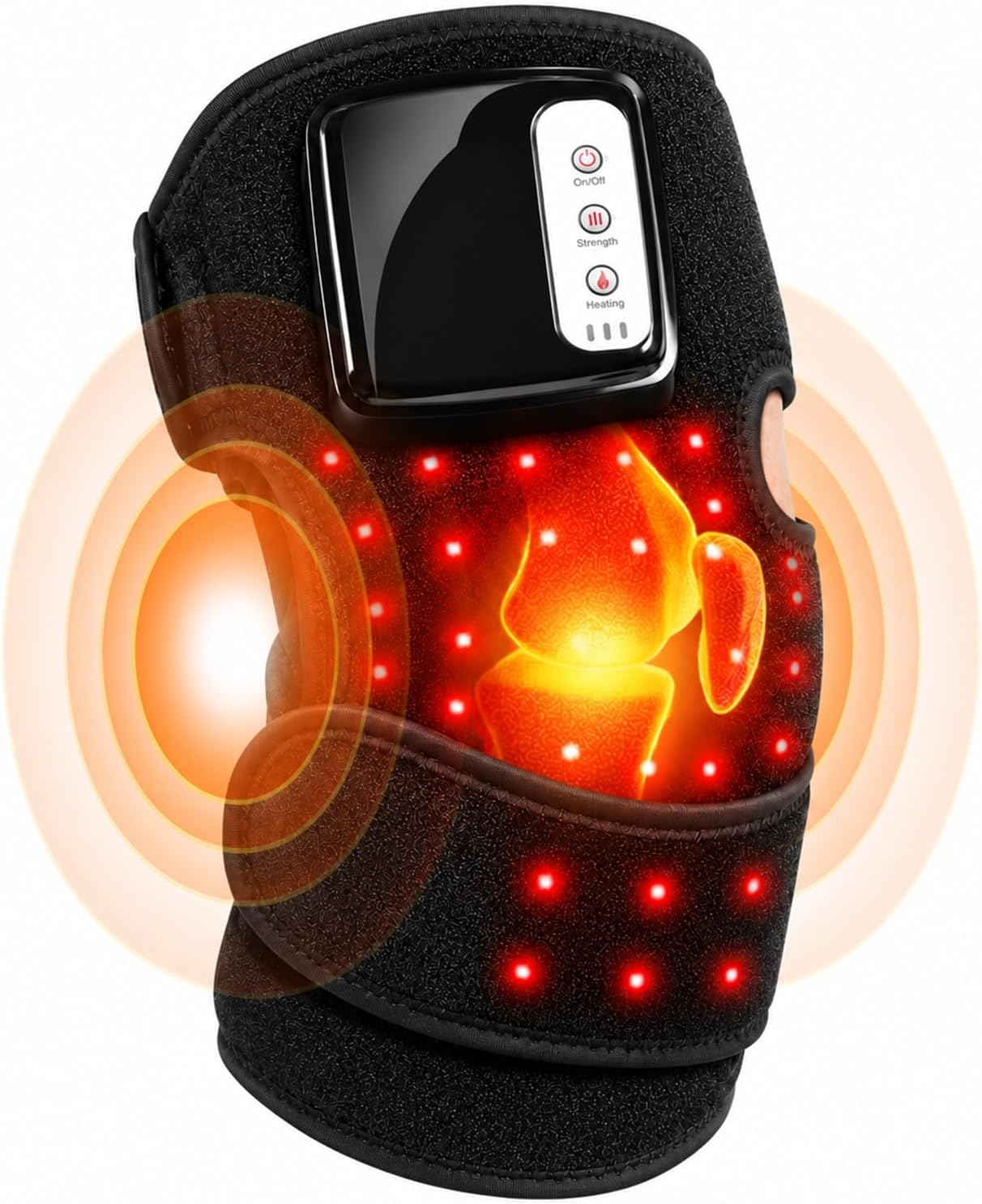 Knee Massager with Heat – Cordless Rechargeable Knee Brace, Single