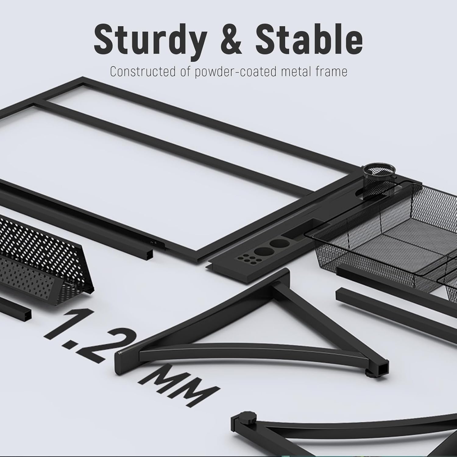 Drafting Table Desk Artist Desk, 0°-50° Tilting Acrylic Top, Height Adjustable, All-in-One Art Desk for Reading, Writing, Crafting, Painting Art,Black,2*Side Tray