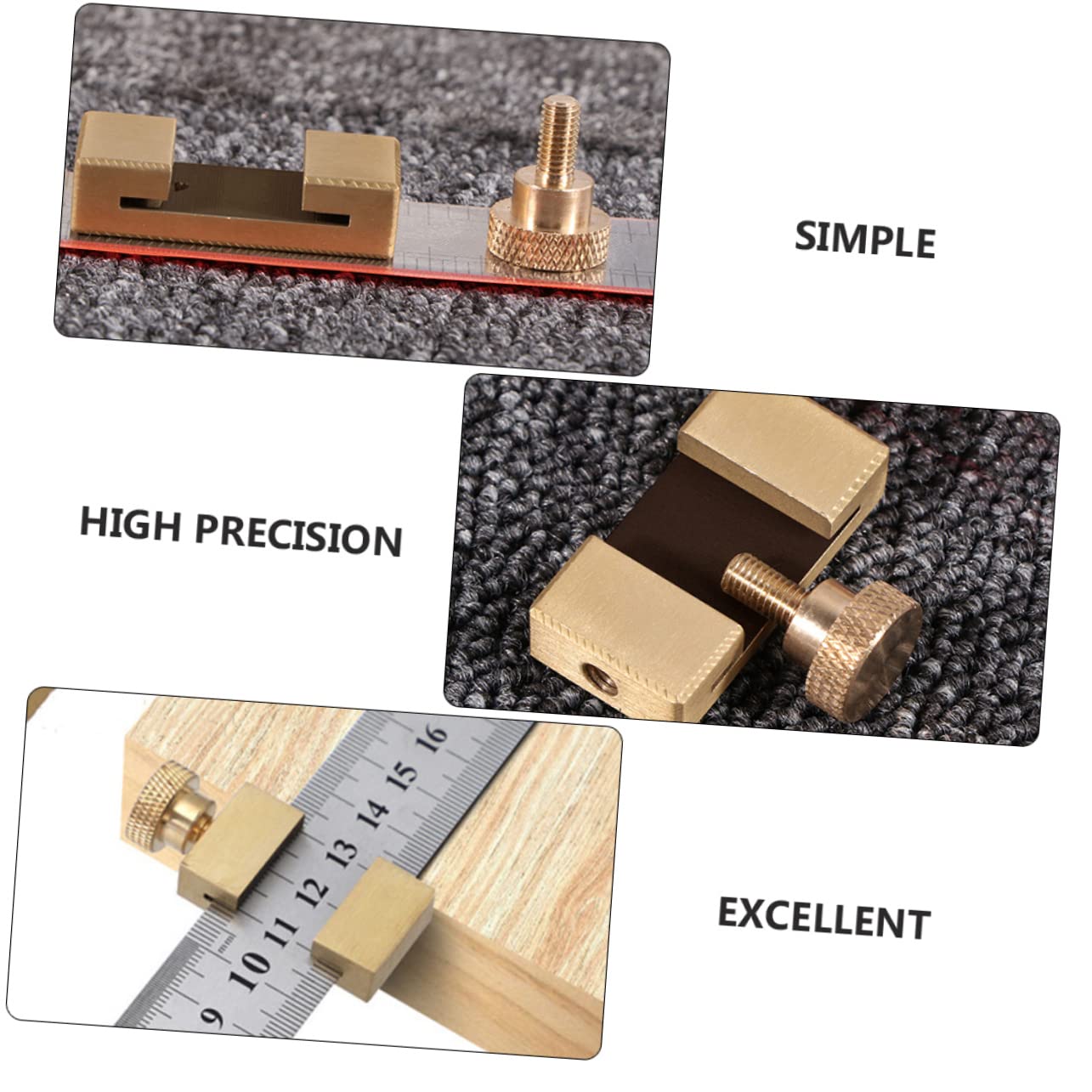 Artibetter 3sets Righello Per Marcatura Con Limitatore Strumento Di Misurazione Manuale Inossidabile Per Falegnami e Piastrellisti