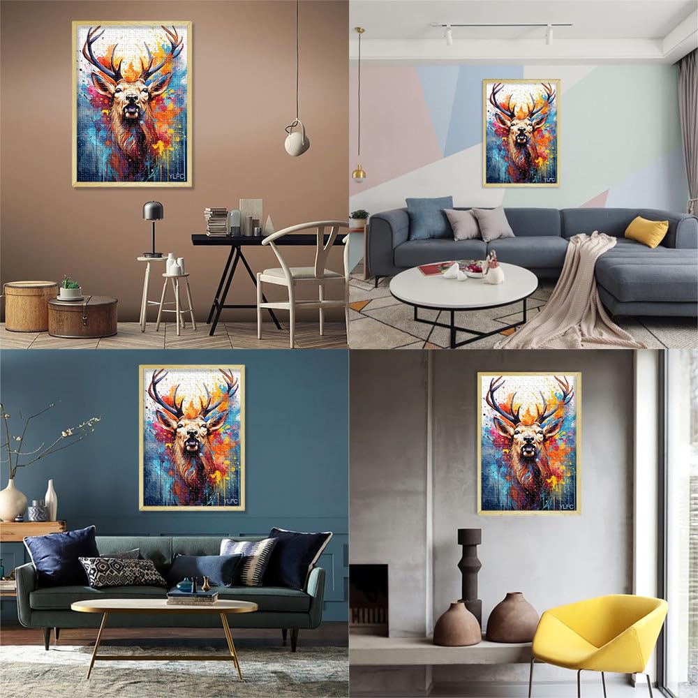 Puzzle per adulti 2000 pezzi alce rompicapo puzzle con pezzi completamente ad incastro a forma casuale 70 x 100 cm per adolescenti 14+