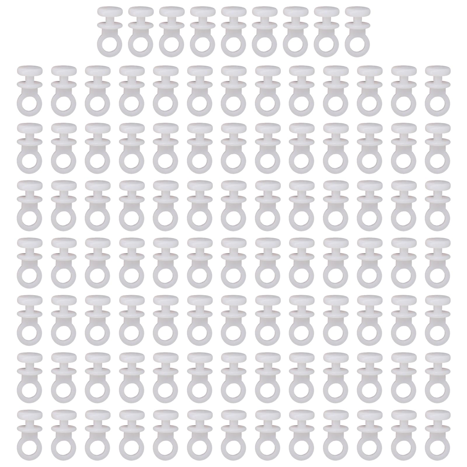 Whispern Cloud 100PCS Curtain Track Gliders 9mm Head Plastic White