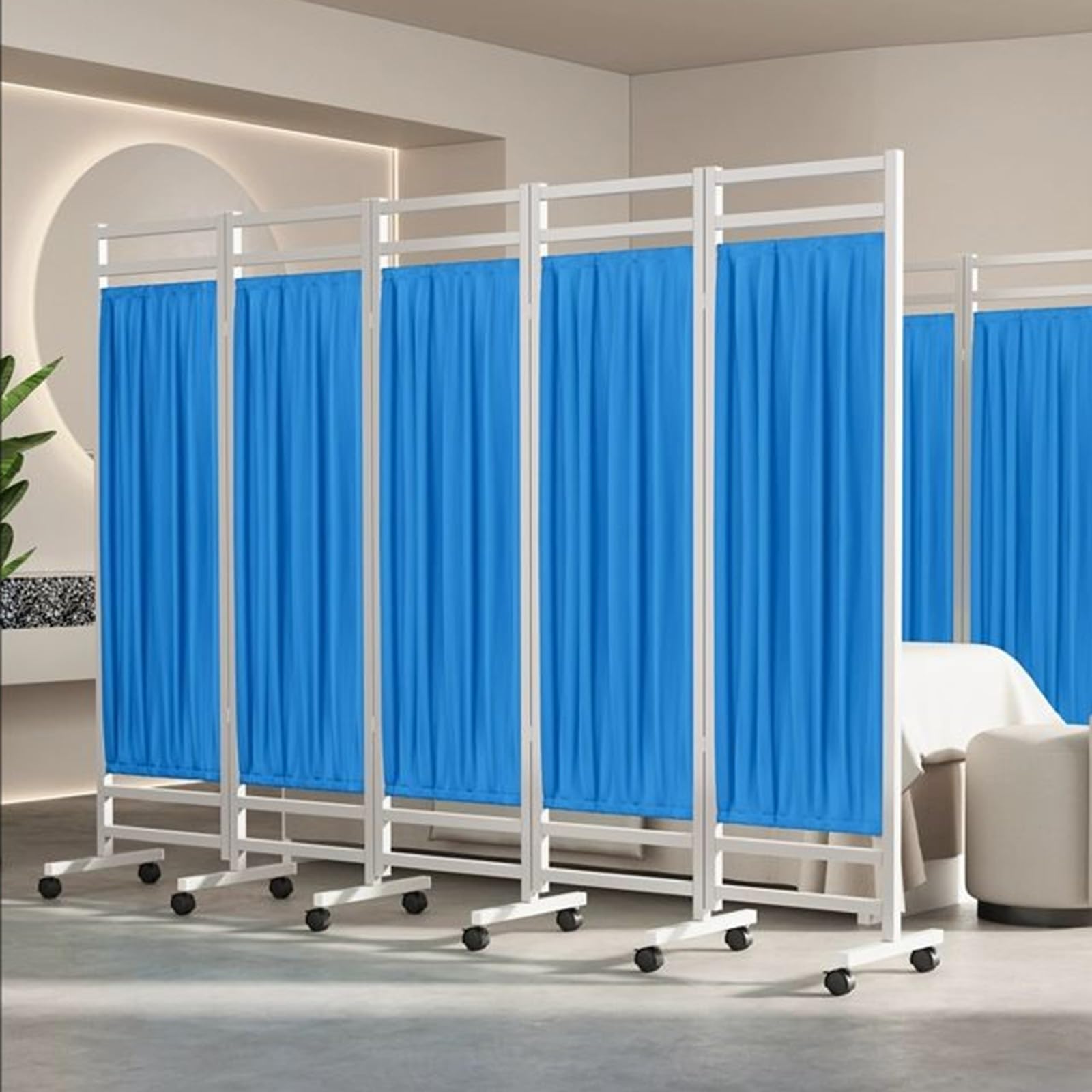 Cloison de séparation médicale mobile à 5 panneaux pliants pour clinique